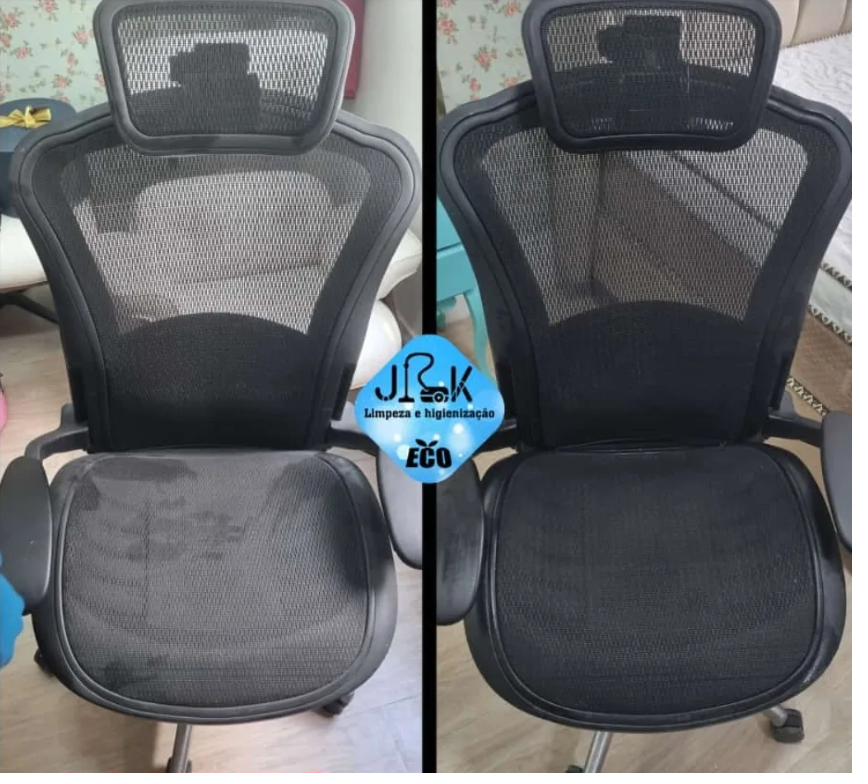 Cadeira de escritório antes e depois