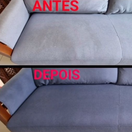 Almofada de sofá antes e depois
